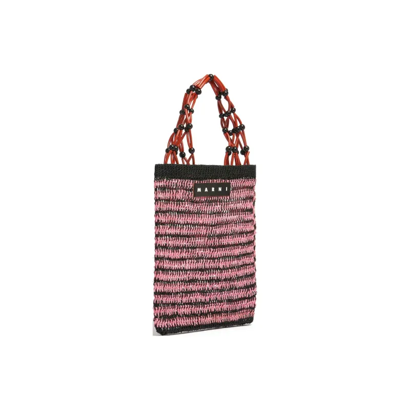 MARNI Natural Fiber Tote Bag, Shopping Bag, Handbag Women's Pink-1
