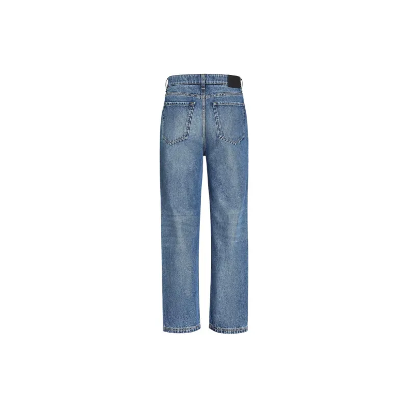 FENDI Ff Plaque Straight Leg Long Jeans-1