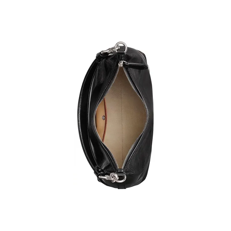 COACH Juliet Glossy Cow Leather HOBO Crossbody Handbag Shoulder Bag Large Size Women's Black-3