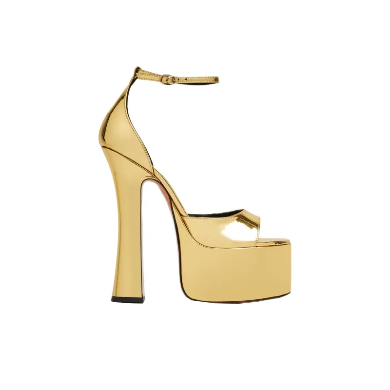 Pīferi Rosalia Metallic-effect Platform Sandals-1