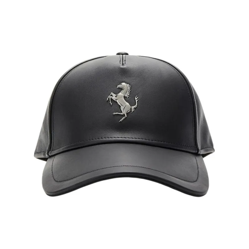 Ferrari Sheepskin Baseball Caps Unisex Black-1