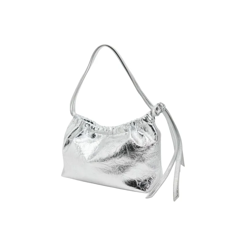 ZARA PU Handbag Shoulder Bag Women's Silver-1
