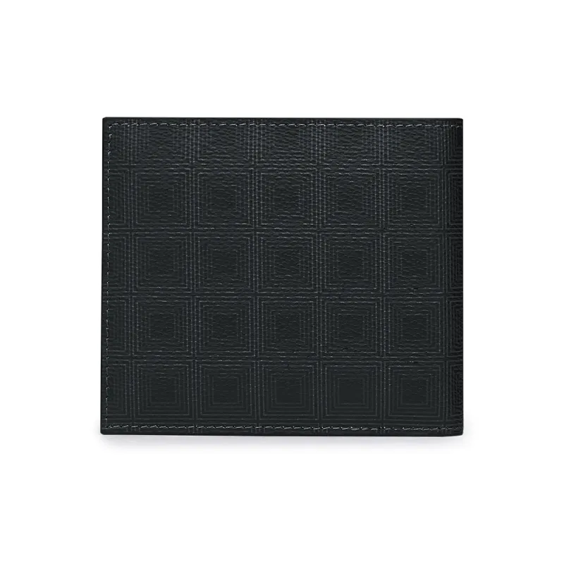 WilliamPOLO PVC Cow Leather Patchwork Wallet Regular Men's Black Plaid-8