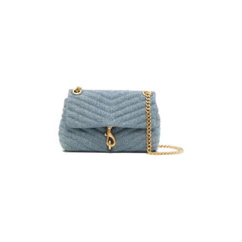 REBECCA MINKOFF Linen Blended With Viscose And Polyurethane Crossbody Bag Women's Indigo