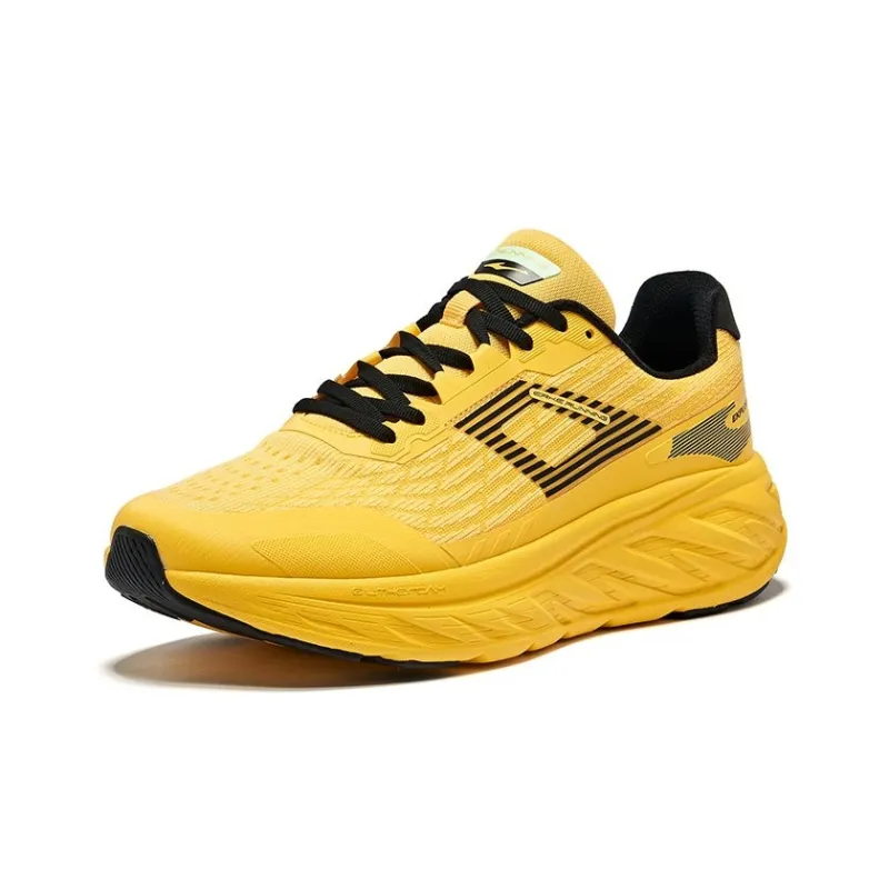 Erke Cushioning Lightweight Low Top Running Shoes Men's Pineapple Yellow Black-2
