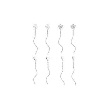AAJF S999 Silver Drop Earrings Women's