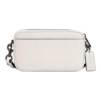 COACH Cow Leather Shoulder Bag Crossbody Bag Small Size Women's Gray Copper & White