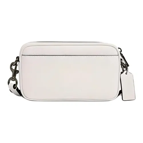 COACH Cow Leather Shoulder Bag Crossbody Bag Small Size Women's Gray Copper & White