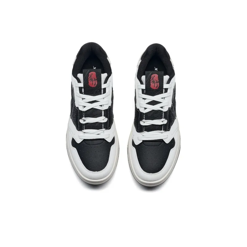 XTEP Thunder Dance STEP 1 Lightweight Low Top Skateboard Shoes Men's Black/Sail White-5