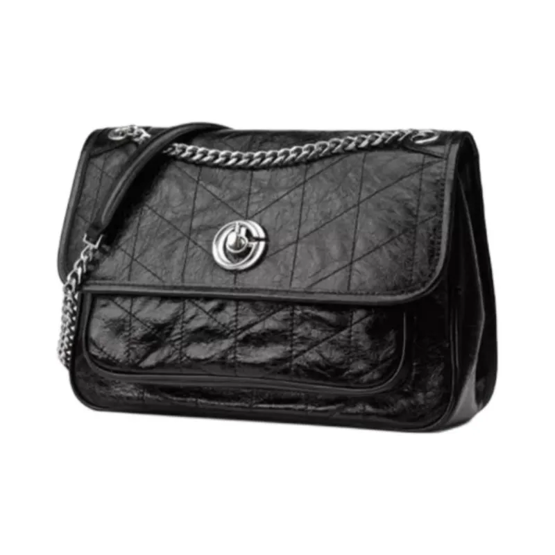GOLDLION Cow Leather Crossbody Bag Shoulder Bag Women's Black-1