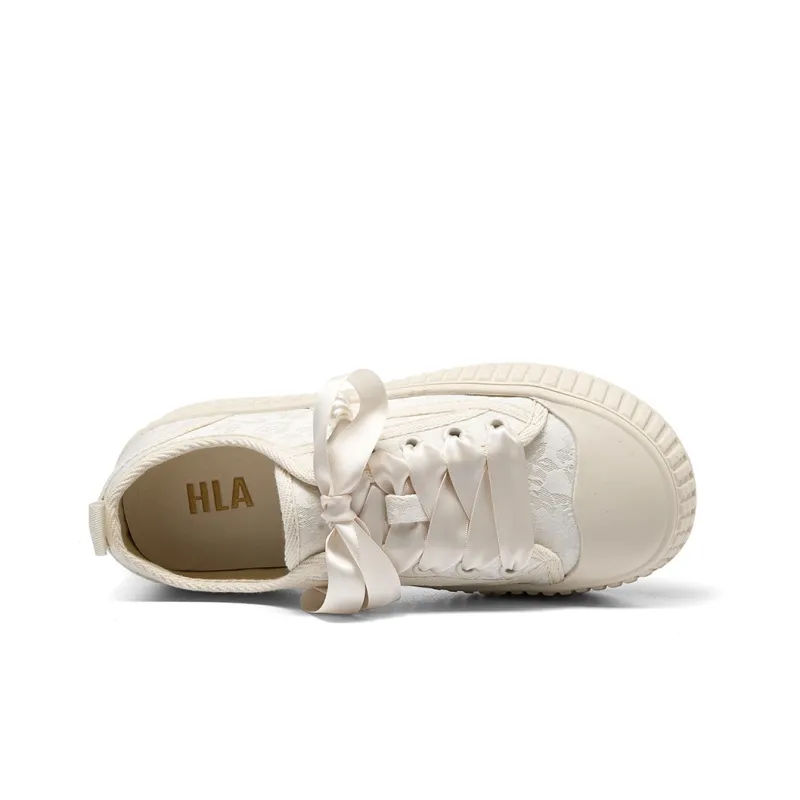 HLA Skateboard Shoes Women's Low Top Black/Pink/Beige-10