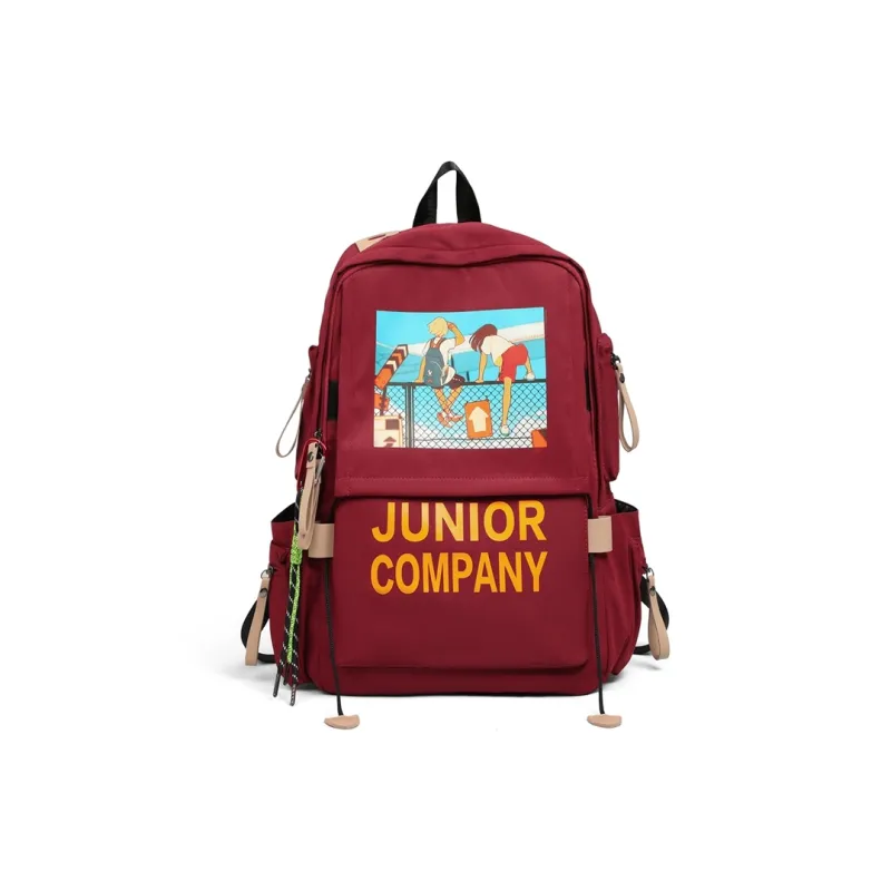 Kevin Cohen Nylon Fabric Backpack Unisex Red-1