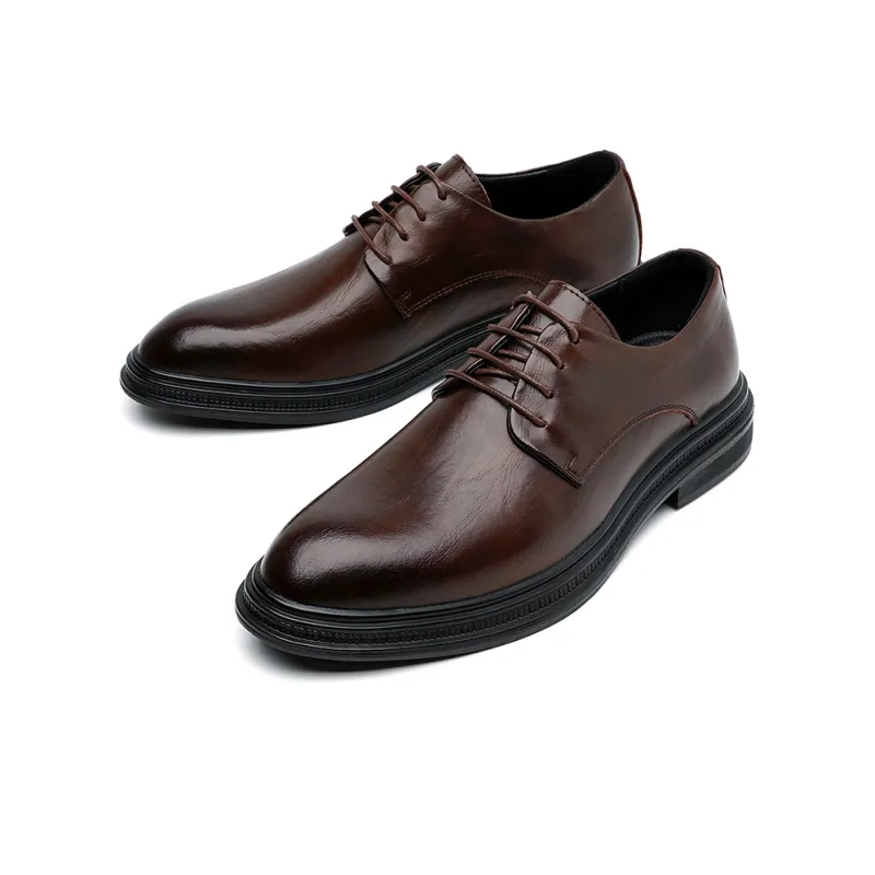 XIAOTOULANG Dress Shoes Men Low Top Black/Brown-12