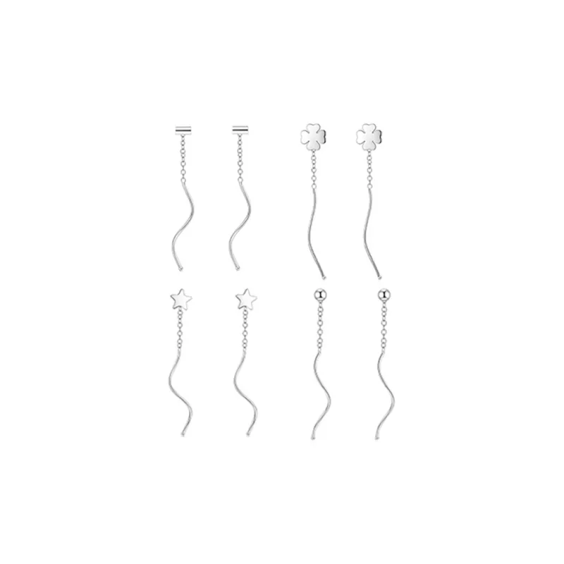 AAJF S999 Silver Drop Earrings Women's-4