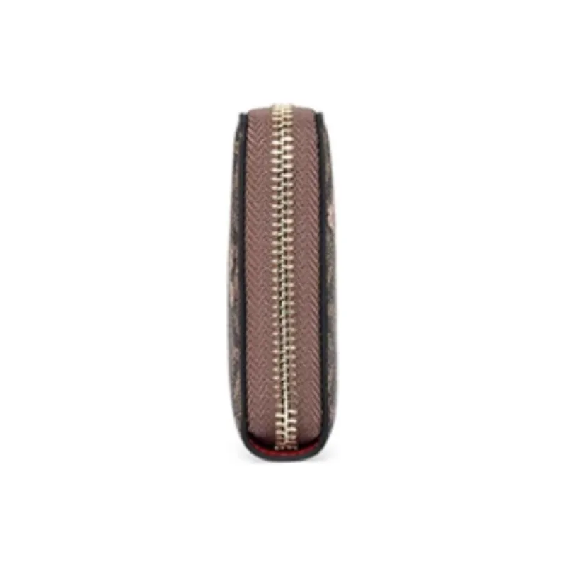 GOLDLION PVC Handheld Wallet Women's Khaki/Burgundy-7