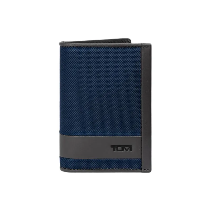 TUMI Nylon Card Holder Men's Marine Blue & Gray-0