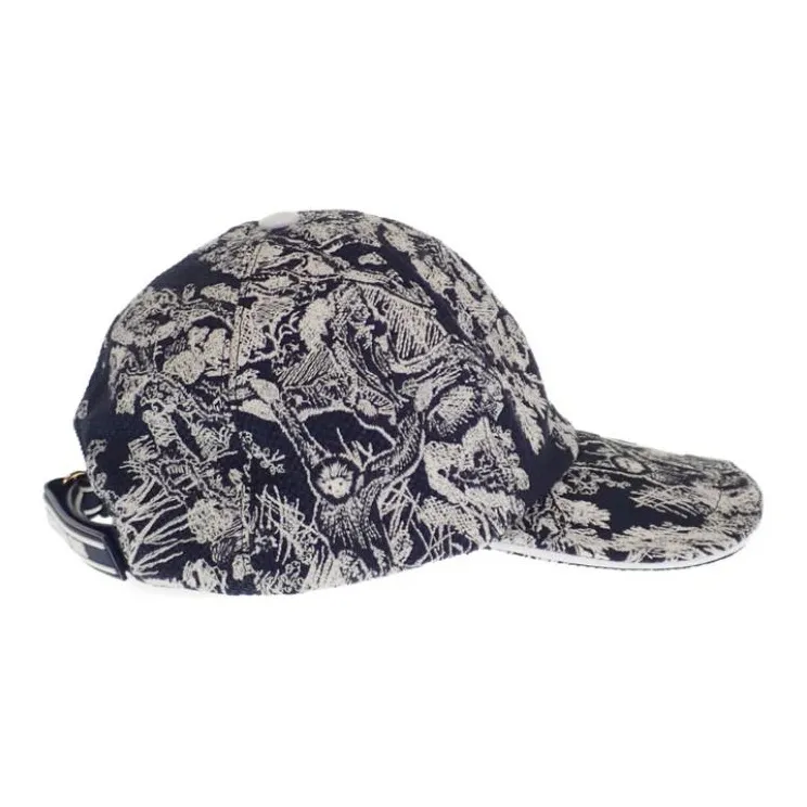 DIOR Cotton Baseball Caps Unisex Marine Blue-4