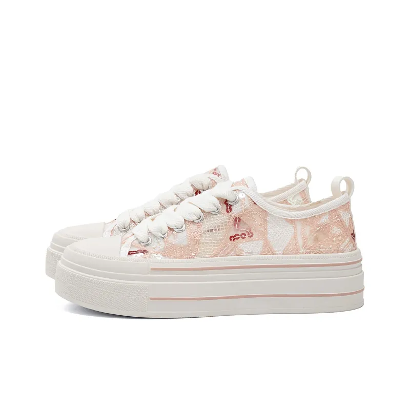La Chapelle Anti-Slip And Wear-Resistant Height Increasing Low-Top Skateboard Shoes Women's-1