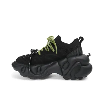 ZERO COSMOS Breathable Height Increase Low Top Chunky Sneakers Unisex Black