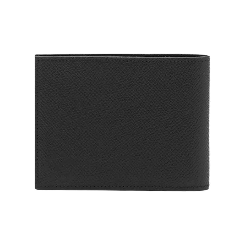 FERRAGAMO Stamped Calfskin Wallet Men's Black-1
