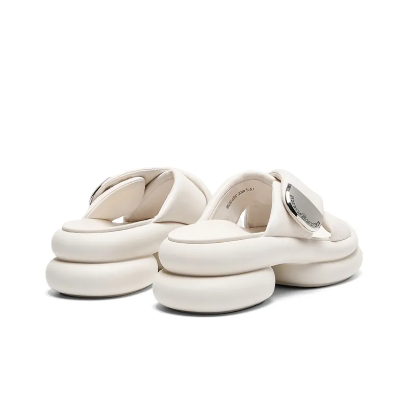 CHERYKALLY Rubber Sole Stitching Metal Quick Dry Antibacterial Slide Slippers Women's-7