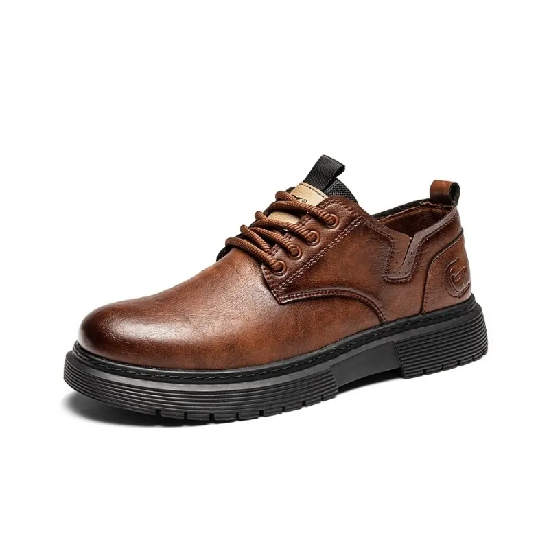 G.N.SHIJIA Men's Casual Shoes Men Low Top Black/Red Brown-9