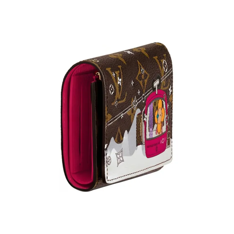 LOUIS VUITTON Victorine Wallet Monogram Vivienne Courchevel Fuchsia Lining-1