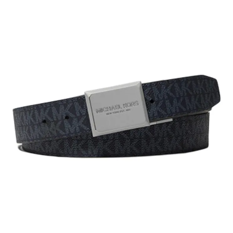 MICHAEL KORS Pattern Design Smooth Buckle Artificial Leather Leather Belts Men's Two-Tone Width 3.5CM-0