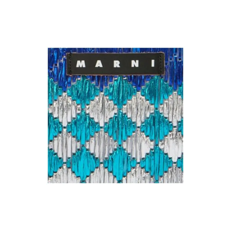 MARNI Polyester Tote Bag Shopping Bag Handbag Mini Women's Blue-4