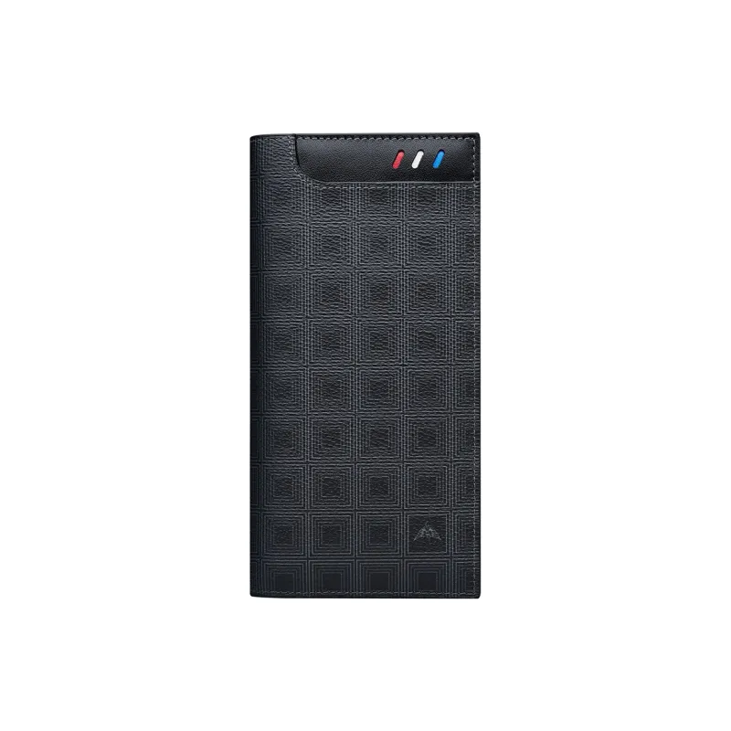 WilliamPOLO PVC Cow Leather Patchwork Wallet Regular Men's Black Plaid-0