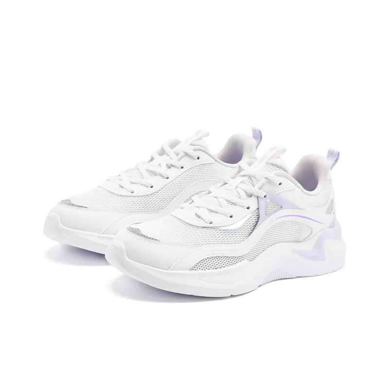 QIAODAN Cushioning Anti-Slip And Wear-Resistant Low-Top Running Shoes Women's Jordan White Ice Hydro Purple-3