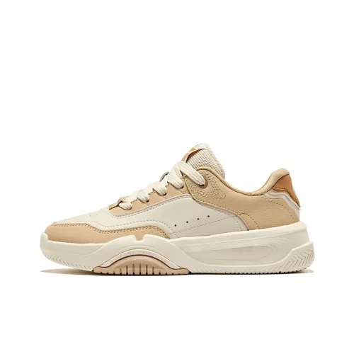 Erke Caramel Latte 2 Anti Slip Wear Resistant Low Top Skateboard Shoes Women's Egg Cream Gray Oat