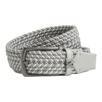 Zegna Rayon Leather Belts Men's Gray 3.2CM
