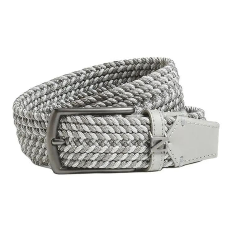 Zegna Rayon Leather Belts Men's Gray 3.2CM-0