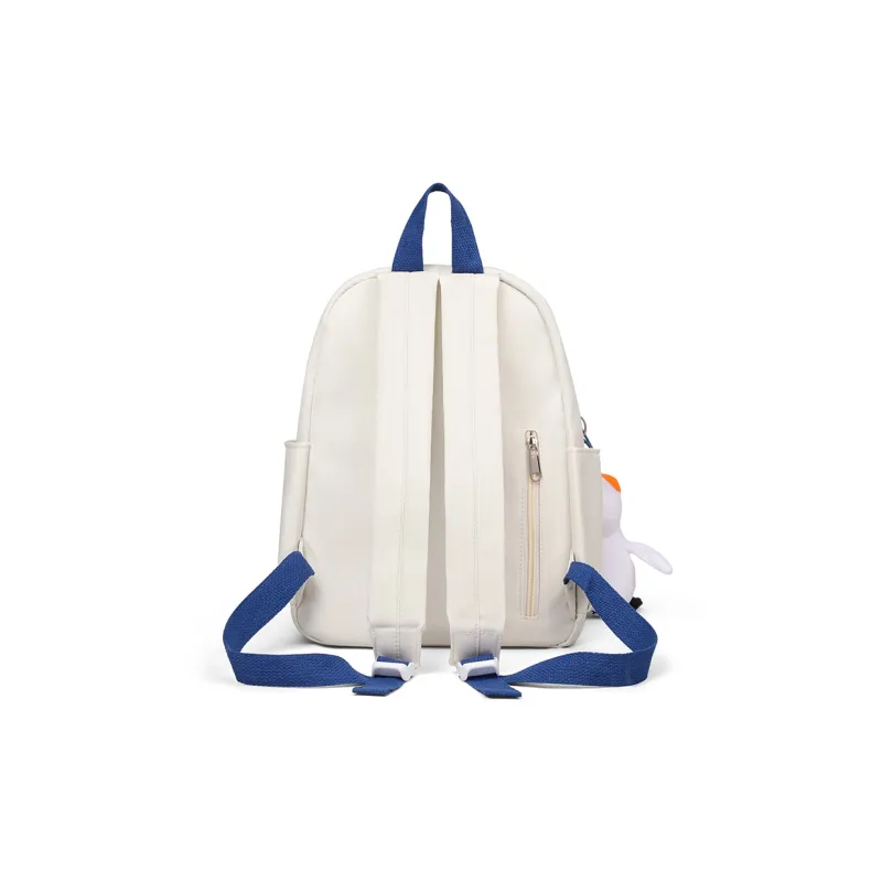 Kevin Cohen Nylon Fabric Backpack Regular Unisex White/Black-2