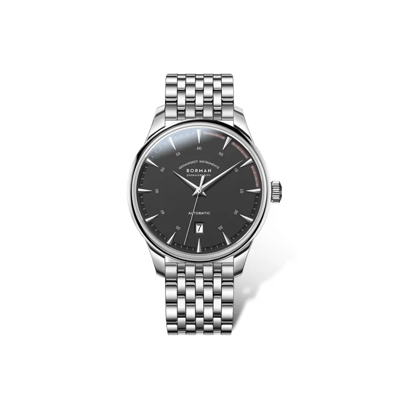 BORMAN Automatic Mechanical Movement Stainless Steel Watchband Watch Men's Watches White Dial-6
