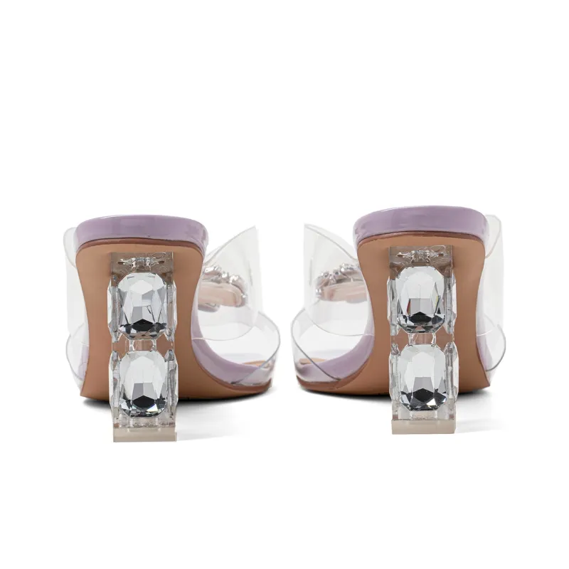 COMELY Slide Slippers Women's Silver/Purple-9