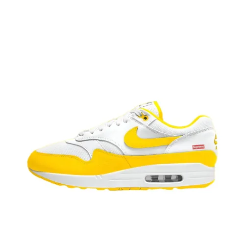 Supreme X Nike Air Max 1 Running Shoes Men Low-Top Yellow/White