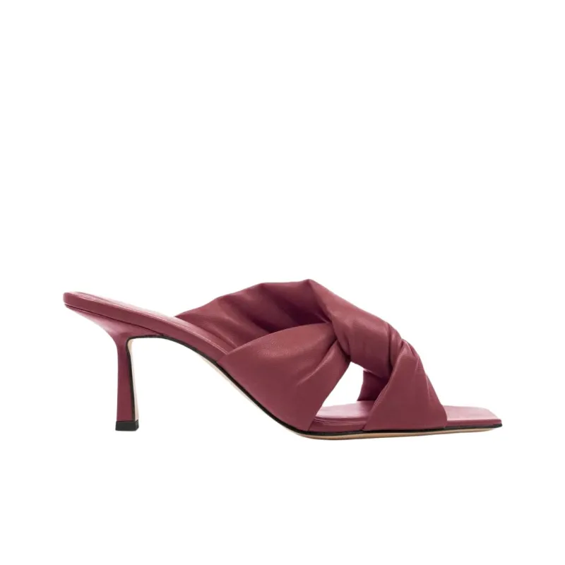 STUDIO AMELIA Abrasion-Resistant Slide Slippers 7cm Women's Burgundy-1