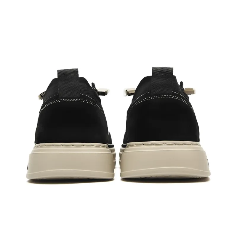 HLA Canvas Shoes Men Low Top Sand Black-3