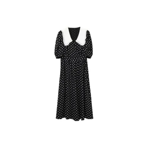 NAWAIN Short-Sleeved Dresses Women's Black