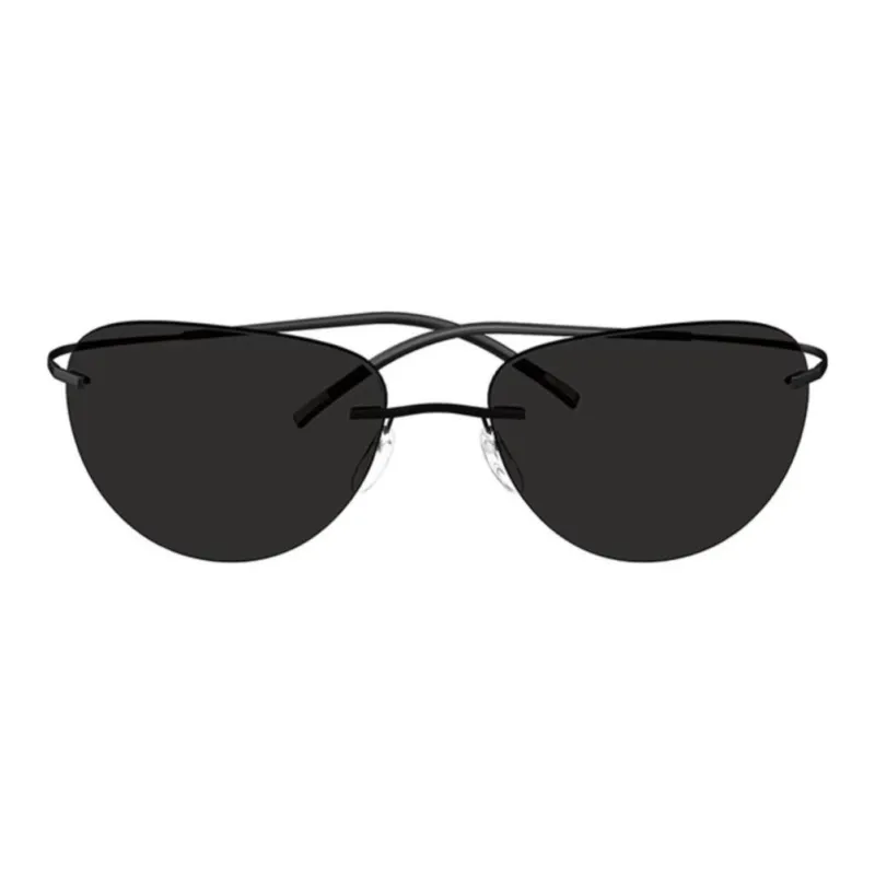 SILHOUETTE Metal Aviator Sunglasses Men's Black-1
