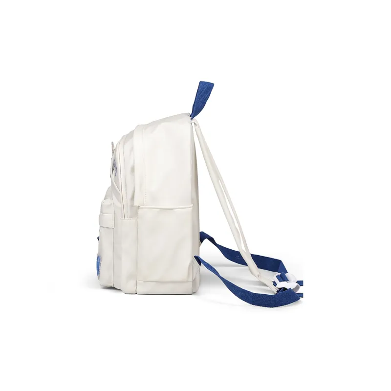 Kevin Cohen Nylon Fabric Backpack Regular Unisex White/Black-4