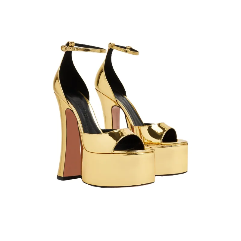 Pīferi Rosalia Metallic-effect Platform Sandals-2