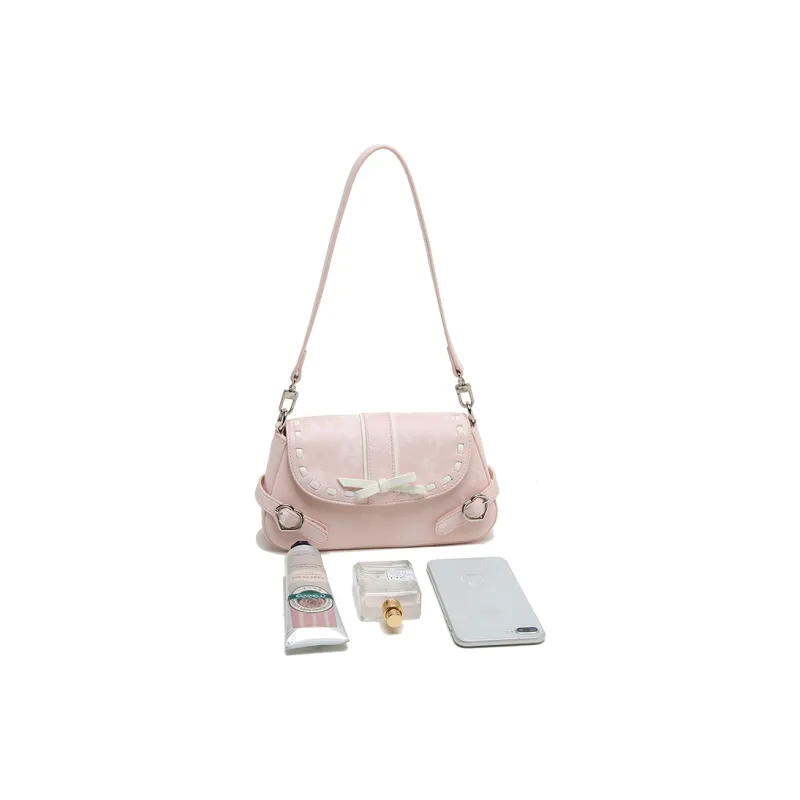 Carit&Koty Polyurethane Synthetic Leather Shoulder Bag Women's Pink-3