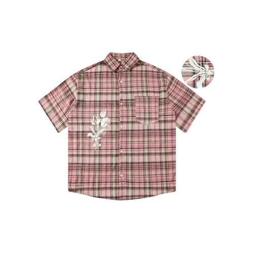 MAX FAWN Shirts Unisex Pink Plaid