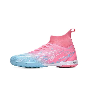 CariteSport Soccer Shoes Unisex Low Top White Blue Pink, White Blue, Dark Blue