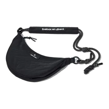 LIVEBOX EN DIRECT Nylon Crossbody Bag Shoulder Bag Dumpling Bag Small Size Unisex Black/Khaki