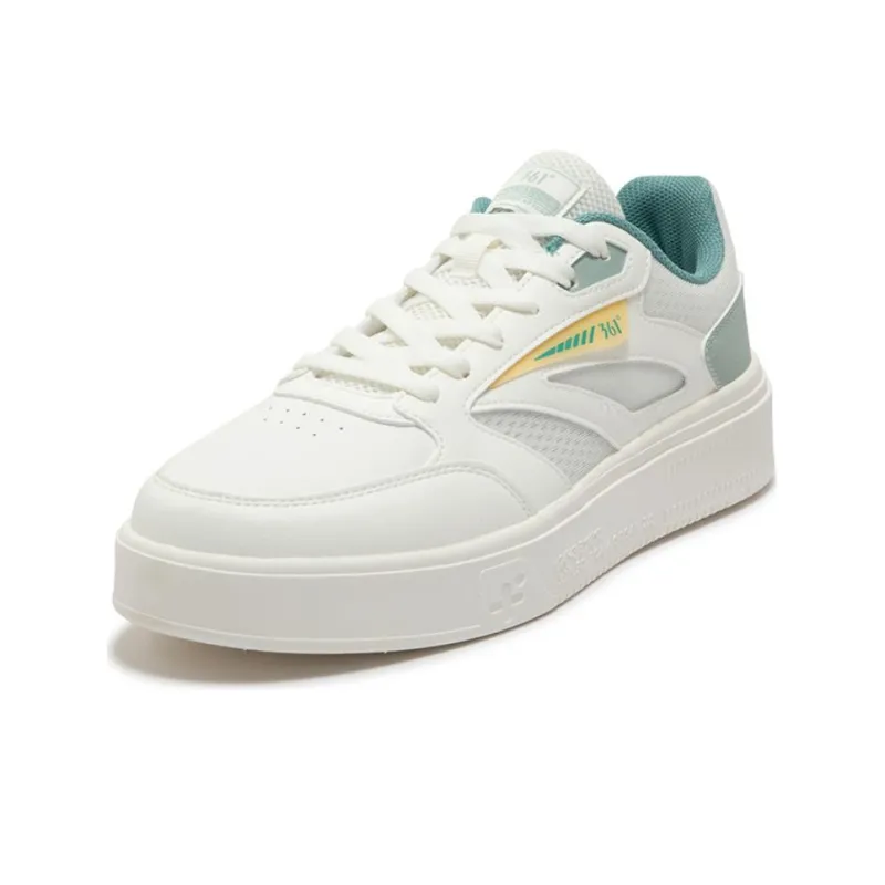 361° Anti-Slip Wear-Resistant Low-Top Skateboard Shoes Men's White Cyan-1