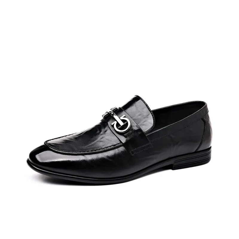 Romon Dress Shoes Men Low Top Black-1
